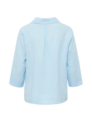 Dame skjorte i lyseblå fra Redgreen – hør / afslappet fit / 3/4-ærme