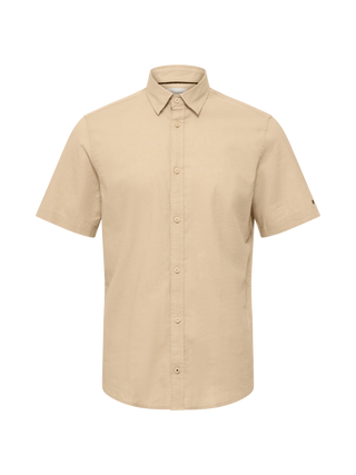 Herreskjorte i beige fra Redgreen – casual kortærmet model i bomuld.