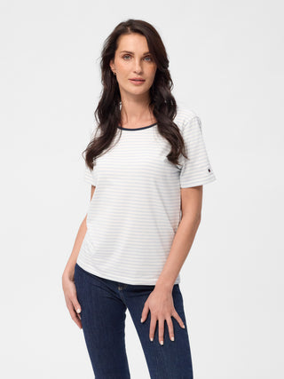 REDGREEN WOMAN Cecilie Tee Polo 160 Blue Pastel Stripe