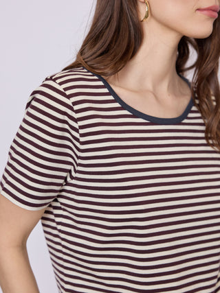 REDGREEN WOMAN Cecilie Tee Polo 125 Dark Sand Stripe