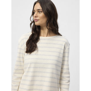 REDGREEN WOMAN Claudia T-shirt Long Sleeve Tee 114 Grey Melange Stripe