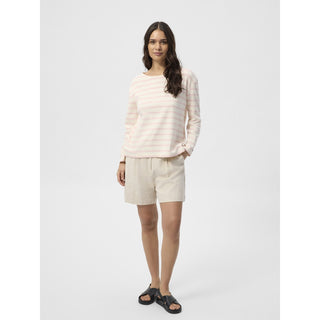 REDGREEN WOMAN Claudia T-shirt Long Sleeve Tee 140 Rose Pastel Stripe