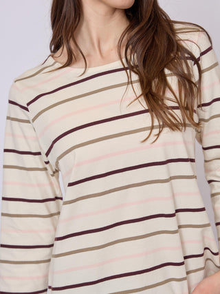 REDGREEN WOMAN Croco T-shirt Short Sleeve Tee 141 Rose Stripe