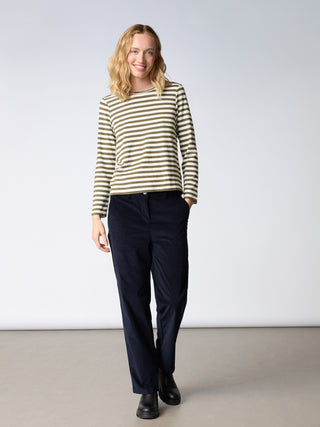 REDGREEN WOMAN Fie Long Sleeve T-shirt Long Sleeve Tee 177 Olive Stripe