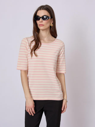 REDGREEN WOMAN Hedy Short Sleeve T-shirt Short Sleeve Tee 141 Rose Stripe