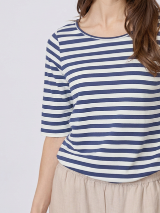 REDGREEN WOMAN Hedy Short Sleeve T-shirt Short Sleeve Tee 168 Navy Stripe