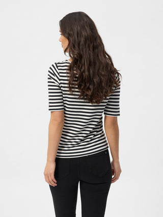 REDGREEN WOMAN Hedy Short Sleeve T-shirt Short Sleeve Tee 199 Black Stripe