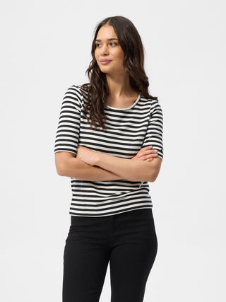 REDGREEN WOMAN Hedy Short Sleeve T-shirt Short Sleeve Tee 199 Black Stripe