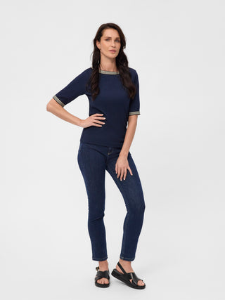 REDGREEN WOMAN Snee T-shirt Short Sleeve Tee 068 Navy