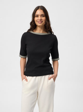 REDGREEN WOMAN Snee T-shirt Short Sleeve Tee 099 Black