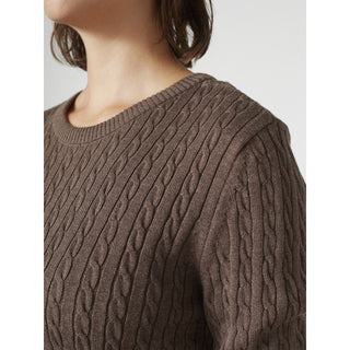 REDGREEN WOMAN Susan Cable Knit Knit 429 Dark Brown Melange
