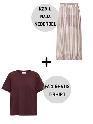 Naja nederdel i lyserød og teeshirt I mørkerød